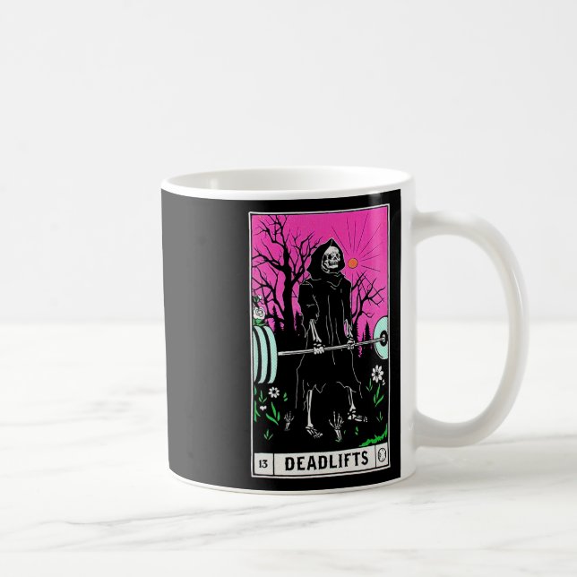 Mug Funny Tarot Card Deadlifts Gym Workout Occult Lire (Droite)