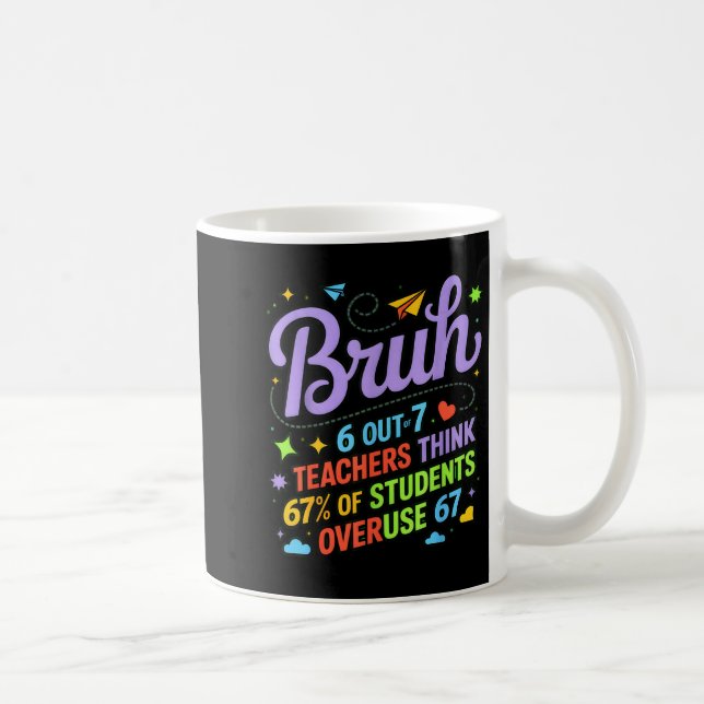 Mug Funny Teacher Quote Bruh 6 Out Of 7 Teachers Think (Droite)