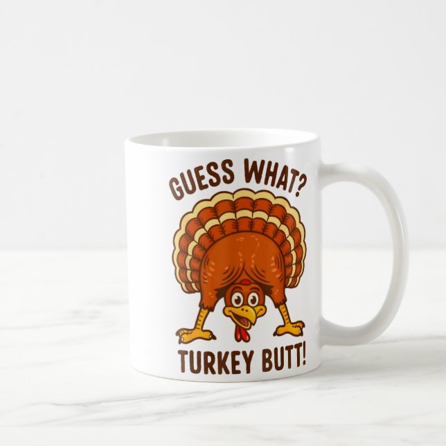 Mug Funny Thanksgiving Kids Joke Meme Guess What Turke (Droite)