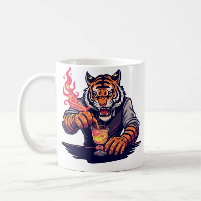 Mug Funny Tiger Bartender T-Shirt | Gift for Bartender (Gauche)