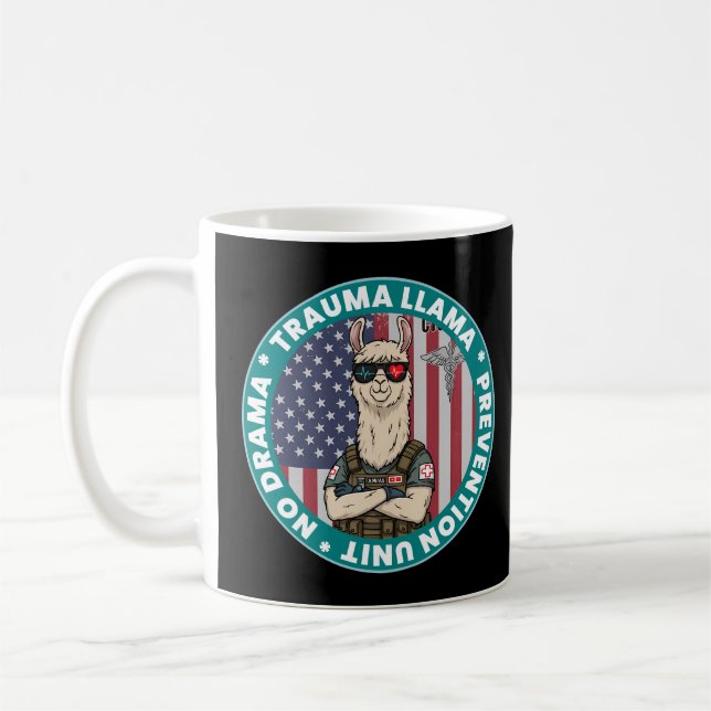 Mug Funny Trauma Llama Prévention Unit Médicale Tri-Bl (Gauche)