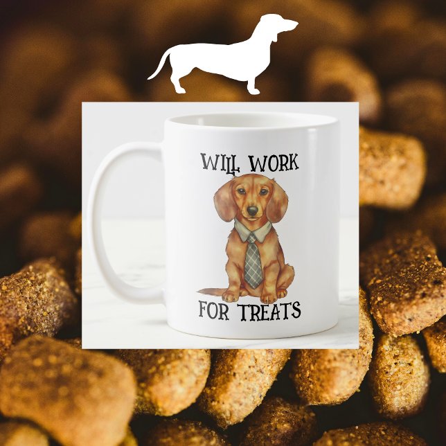 Mug FUNNY travaillera pour les traitements Dachshund a (Funny Dachshund Mug)