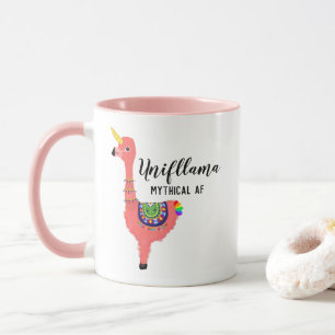 Mug Funny Unicorn Flamant rose Llama Inspirant Uniflla
