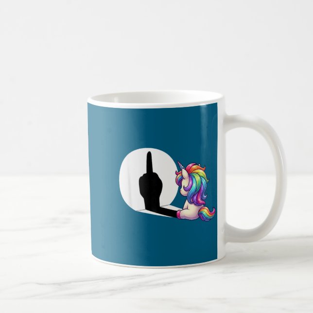 Mug Funny Unicorn With Middle Finger Morning Grouch  (Droite)