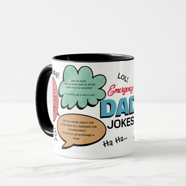 Mug Funny Urgence Papa plaisante Cadeau (Devant gauche)