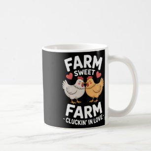 Mug Funny Valentine Élevage de poulets Sweet Farm Cluc