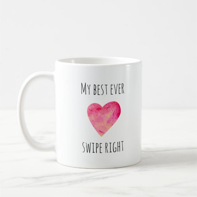 Mug Funny Valentines Day Balayage à droite Dating Café (Gauche)