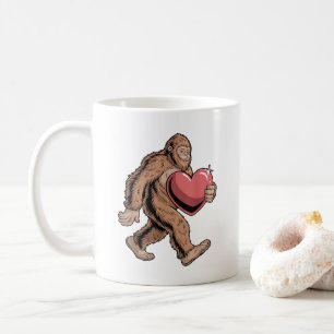 Mug Funny Valentines Day Bigfoot Heart Sasquatch Amour