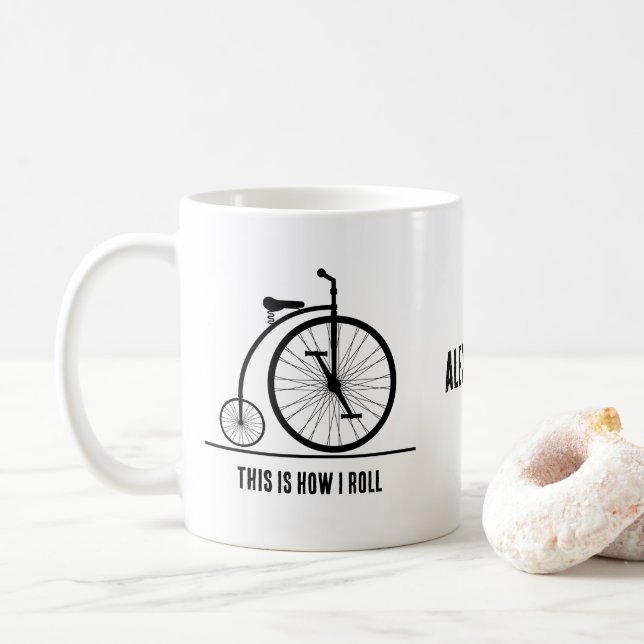 Mug Funny vélo Retro personnalisé pour cycliste (Avec donut)