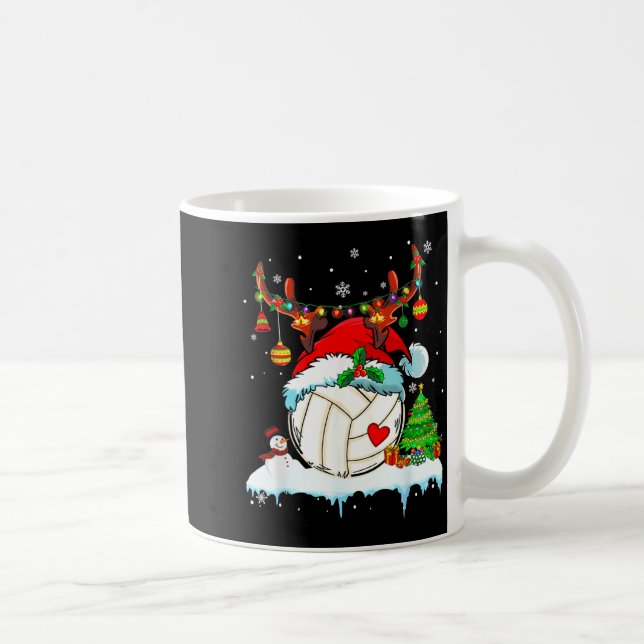 Mug Funny Volleyball Christmas Reindeer Santa Hat Ligh (Droite)