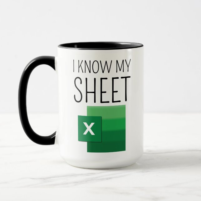 Mug Funny Work Colleague Spreadsheet Gift Coffee Mug,  (Gauche)