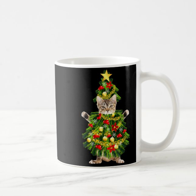 Mug Funny Xmas Holiday Cat Christmas Tree For Cat Kitt (Droite)