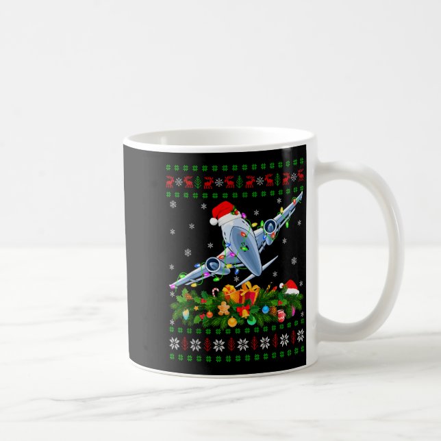 Mug Funny Xmas Lighting Tree Santa Ugly Airplane Chris (Droite)