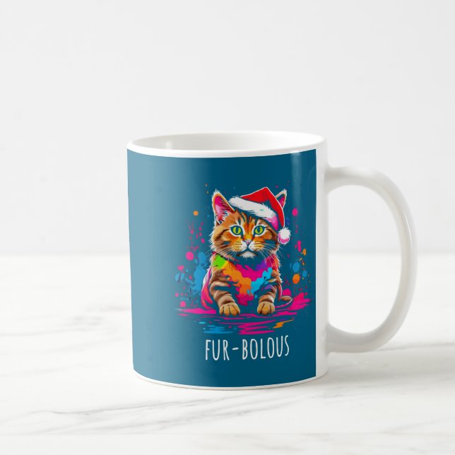Mug Fur-bulous Cute Cat Christmas Party Holiday Kitten (Droite)