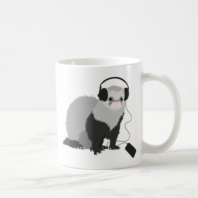 Mug Furet drôle de mélomane (Droite)