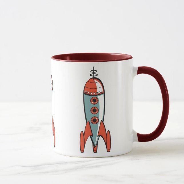 Mug fusée spatiale rétro, fusée spatiale rétro, rétro  (Droite)