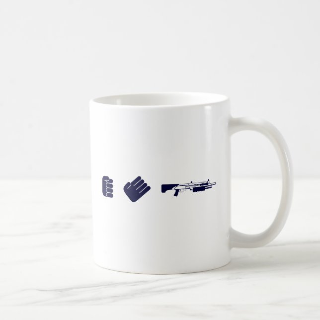 Mug Fusil de chasse de papier de roche (Droite)