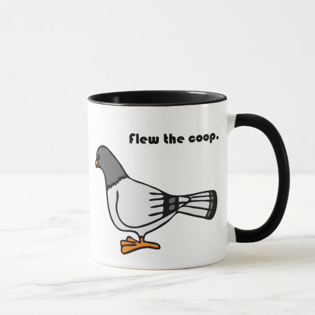 Mug Fusionnez le dessin animé Coop Funny Grey Pigeon (Droite)
