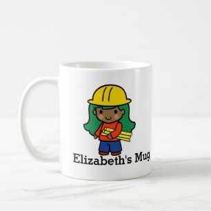 Mug Futur Architecte/Ingénieur fille en Casquette dur