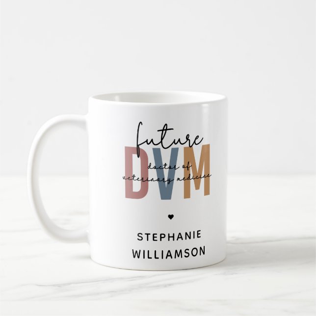 Mug Futur DVM sur mesure Docteur en médecine vétérinai (Gauche)