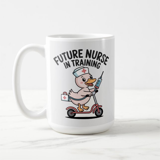 Mug Futur infirmier en formation Canard mignon  (Gauche)
