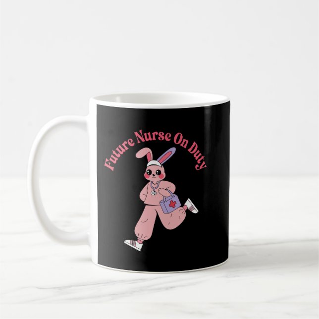 Mug Futur infirmier en service Lapin mignon (Gauche)