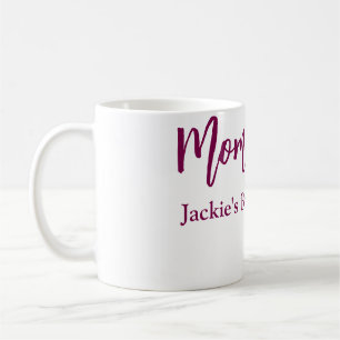 Mug Futur maman baby shower nom date rose simple minim