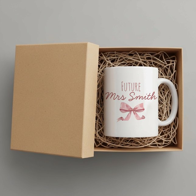 Mug Futur Mme coquette ruban personnalisé mignon (Créateur téléchargé)