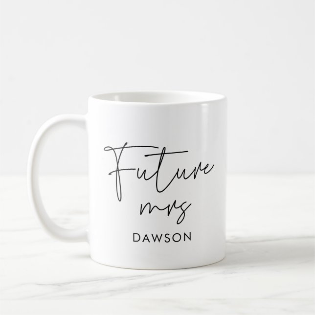 Mug Futur Mme minimaliste moderne personnalisé (Gauche)
