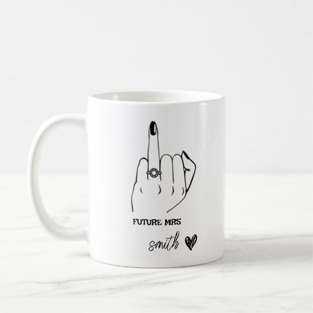 Mug Futur Mme Ring Doigt Fiançailles Mariée Cadeau pou (Gauche)