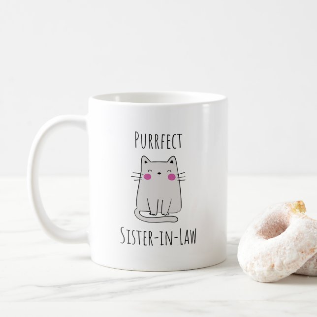 Mug Futur nouvelle soeur en droit Fête des mariées (Avec donut)