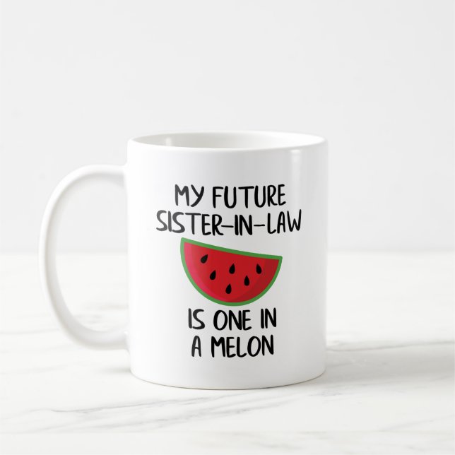 Mug Futur nouvelle soeur en droit Fête des mariées cad (Gauche)