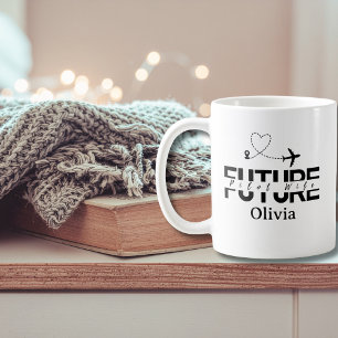 Mug Futur Pilote Épouse Cœur Avion Voyage Mariage