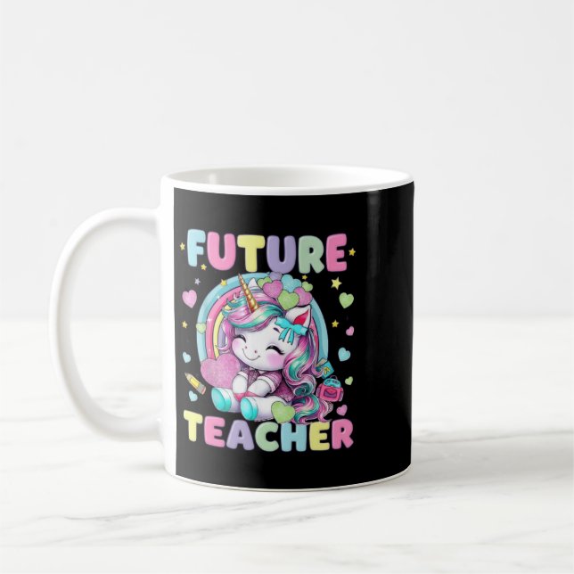 Mug Futur professeur de licorne mignonne Création de c (Gauche)