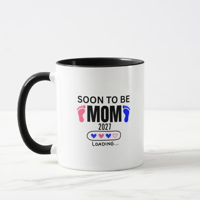 Mug Future Maman 2027 Chargement, fête prénatale (Gauche)