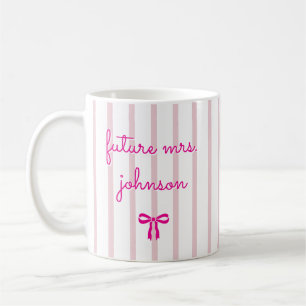 Mug Future Mme personnalisée rayure fiancée future mar