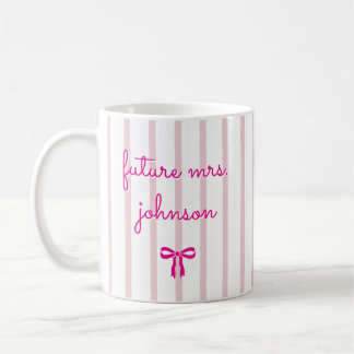 Mug Future Mme personnalisée rayure fiancée future mar