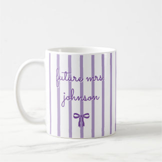 Mug Future Mme personnalisée rayure fiancée future mar