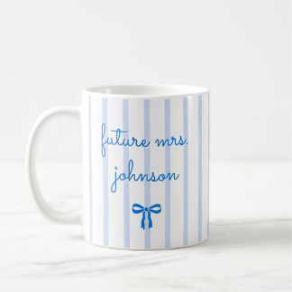 Mug Future Mme personnalisée Stripe Fiancée à être