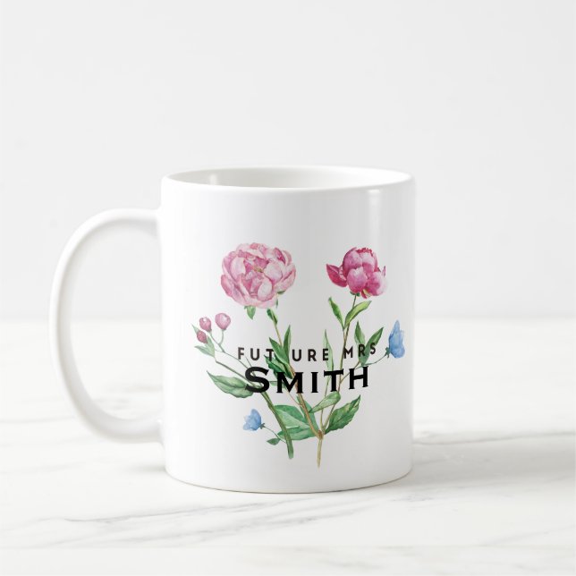Mug Future Mme vintage florale Customizable (Gauche)