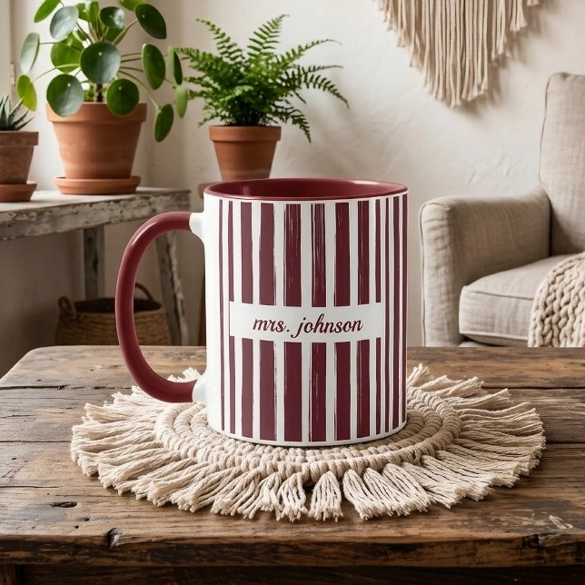 Mug Future Mrs | Enterrement de vie de jeune fille per (Personalized Red Stripes Future Mrs | Wedding | Bachelorette Party | Bridal Party Coffee Mug)