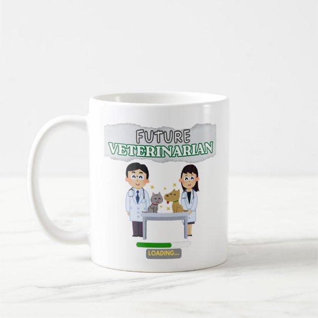 Mug Future Veterinarian Loading – Vet Student Design (Gauche)
