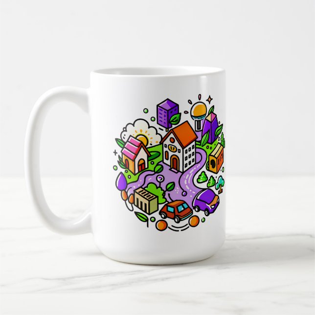 Mug Futuristic Ride: Psychedelic Car Journey (Gauche)