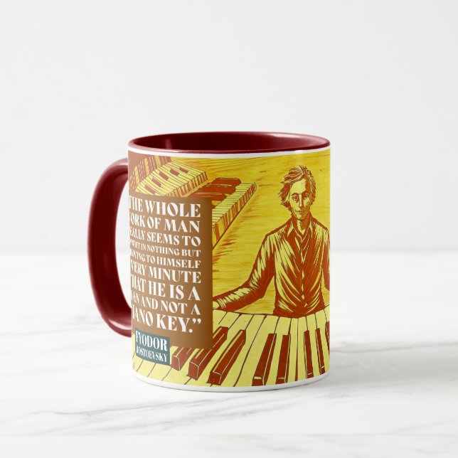 Mug Fyodor Dostoïevski cite des écrivains russes (Devant gauche)