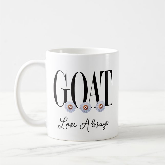 Mug "G.O.A.T. MOM" Avec Daisy Art (Gauche)