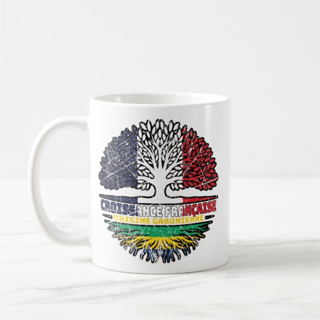Mug Gabon Gabonais France Arbre Drapeau (Gauche)