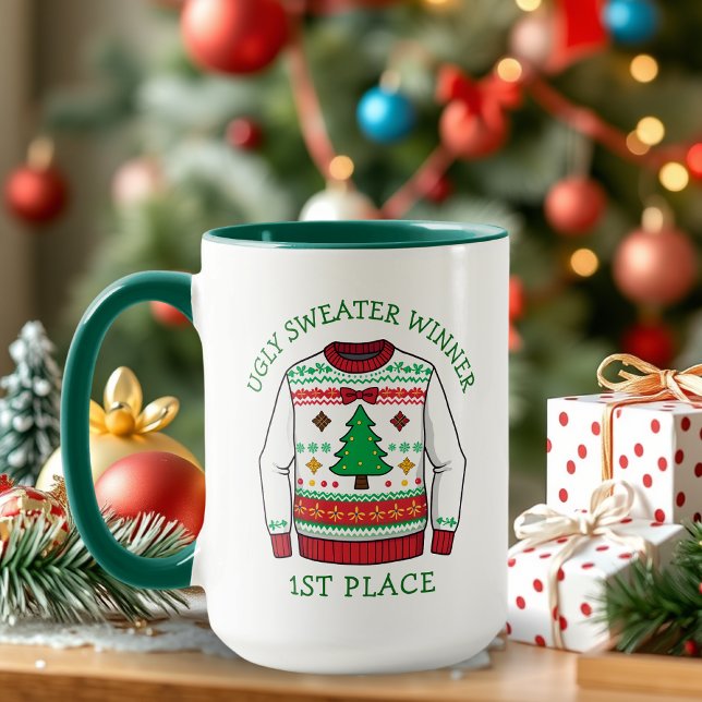 Mug Gagnant du Pull de Noël le Plus Moche à la Premièr (Créateur téléchargé)