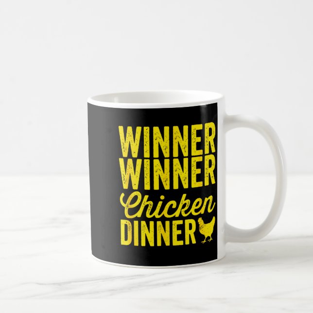 Mug Gagnant Gagnant Dîner de Poulet Silhouette (foncé) (Droite)