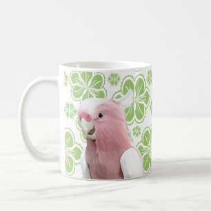 Mug Galah Cockatoo Parrot Fleurs vertes