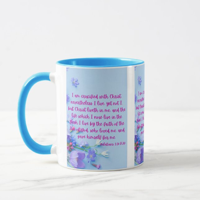 Mug Galates 2:20 KJV Bible Écriture Pic Deux Tons (Gauche)